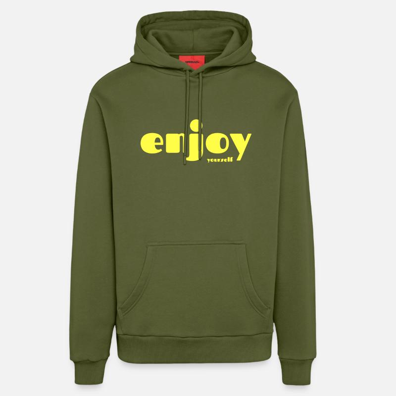 ENJOY yourself ! - Sweat à capuche bio décontracté fabriqué en UE - MOSS GREEN