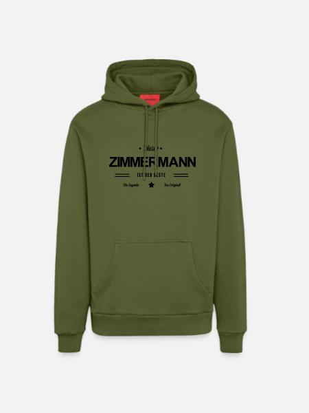 Bester Zimmermann - Organic Relaxed Hoodie Made in EU - MOSS GREEN