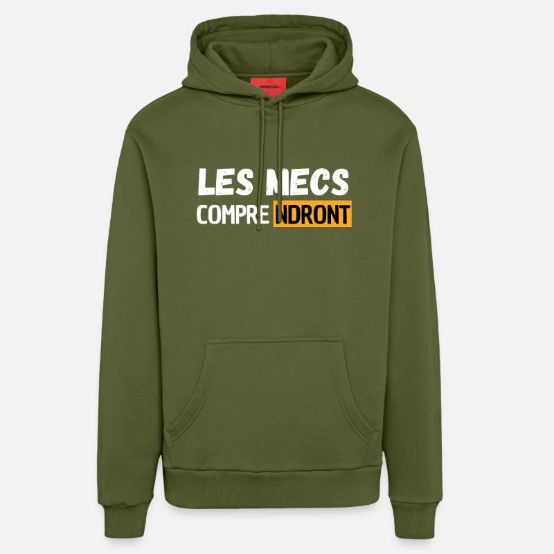 LES MECS COMPRENDRONT - Sweat à capuche bio décontracté fabriqué en UE - MOSS GREEN
