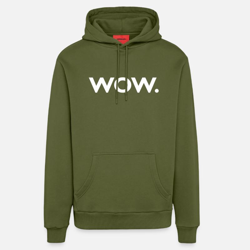 WOW. - Sweat à capuche bio décontracté fabriqué en UE - MOSS GREEN