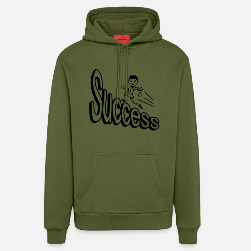succès - Sweat à capuche bio décontracté fabriqué en UE - MOSS GREEN