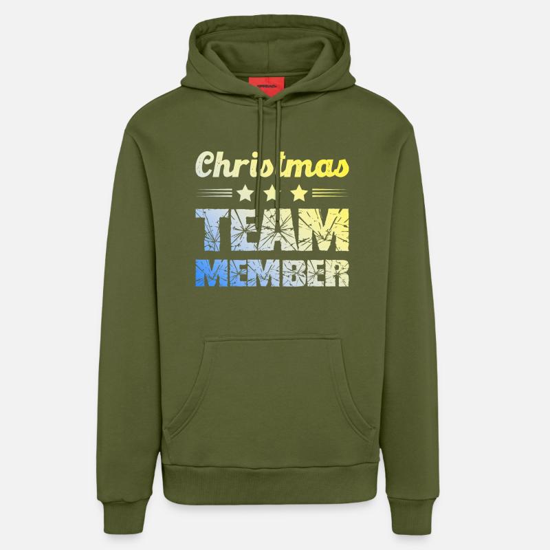L’équipe de Noël - Sweat à capuche bio décontracté fabriqué en UE - MOSS GREEN