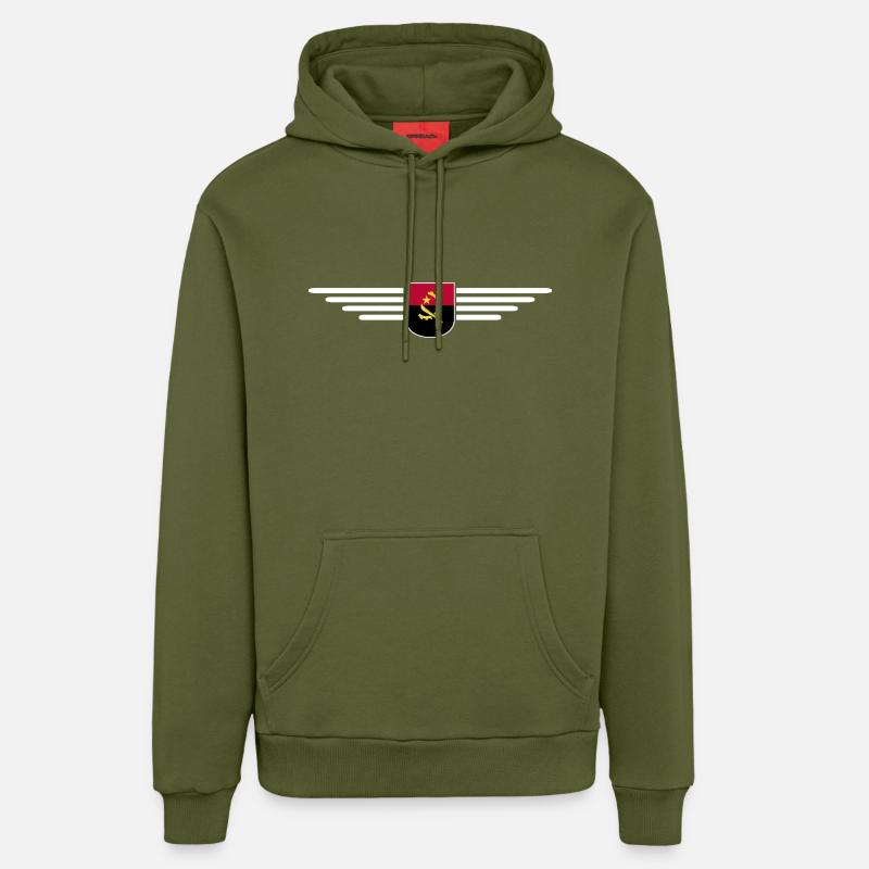 Angola Design – Fierté d’Afrique - Sweat à capuche bio décontracté fabriqué en UE - MOSS GREEN