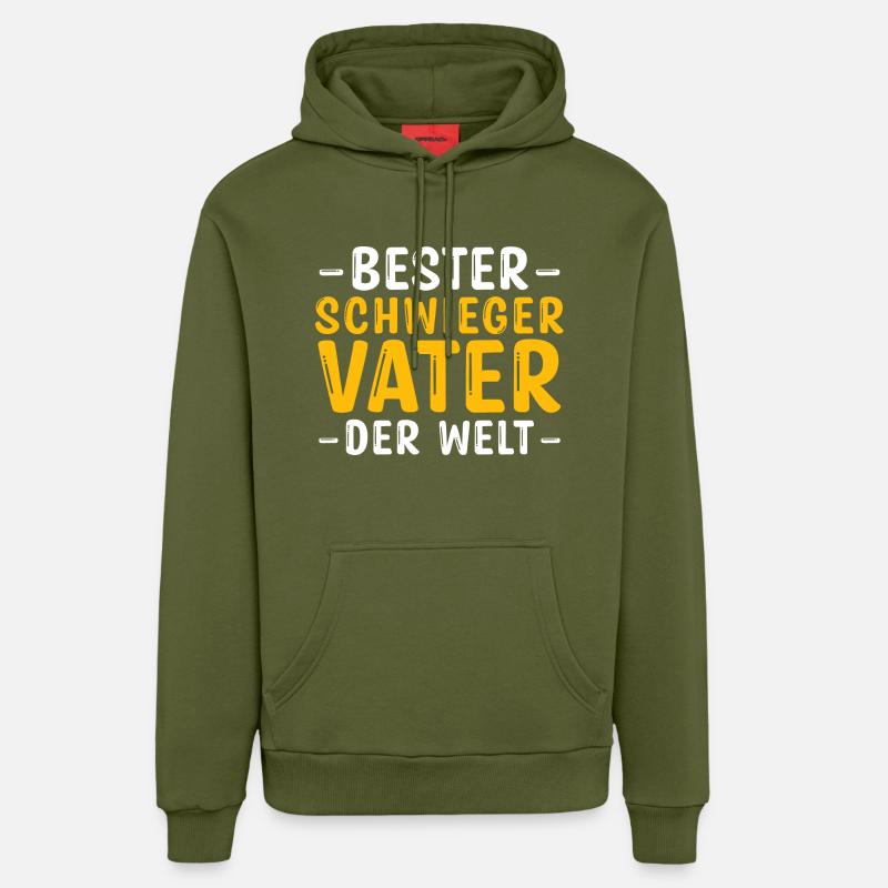 Beau-père Meilleur beau-père - Sweat à capuche bio décontracté fabriqué en UE - MOSS GREEN