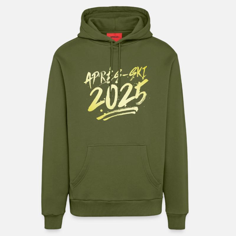 Après-ski 2025 - Sweat à capuche bio décontracté fabriqué en UE - MOSS GREEN