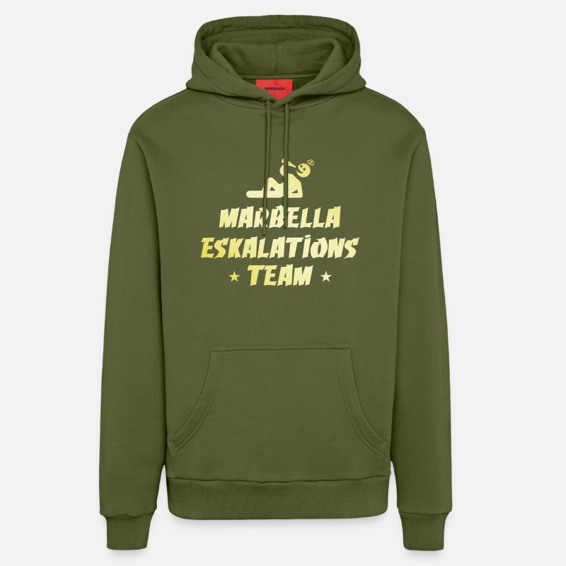 Escalade à Marbella - Sweat à capuche bio décontracté fabriqué en UE - MOSS GREEN