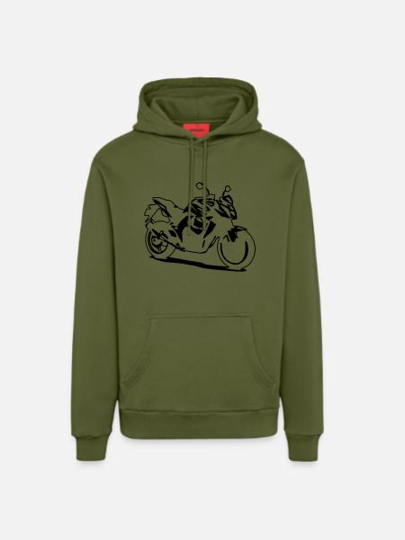 Kawasaki z750 - Sweat à capuche bio décontracté fabriqué en UE - MOSS GREEN