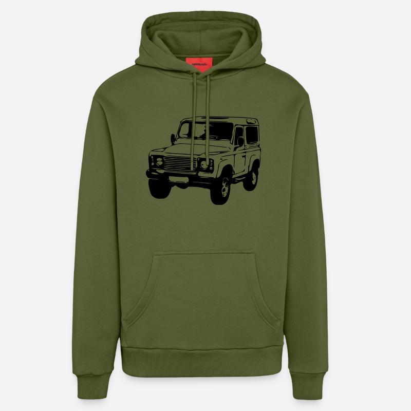 Defender 2 - Sweat à capuche bio décontracté fabriqué en UE - MOSS GREEN