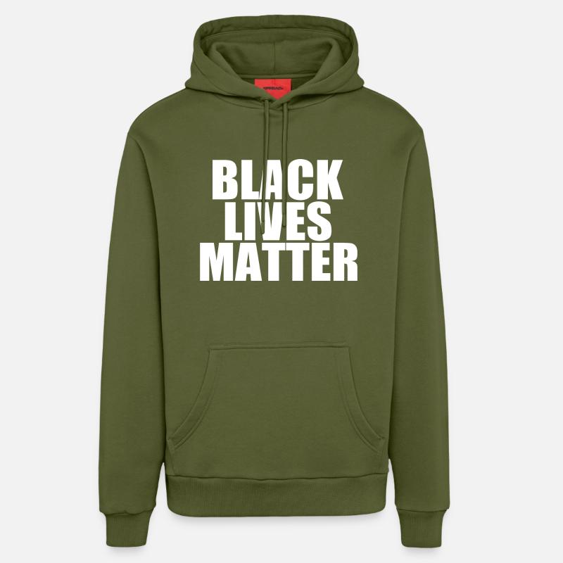 Les vies noires comptent - Sweat à capuche bio décontracté fabriqué en UE - MOSS GREEN