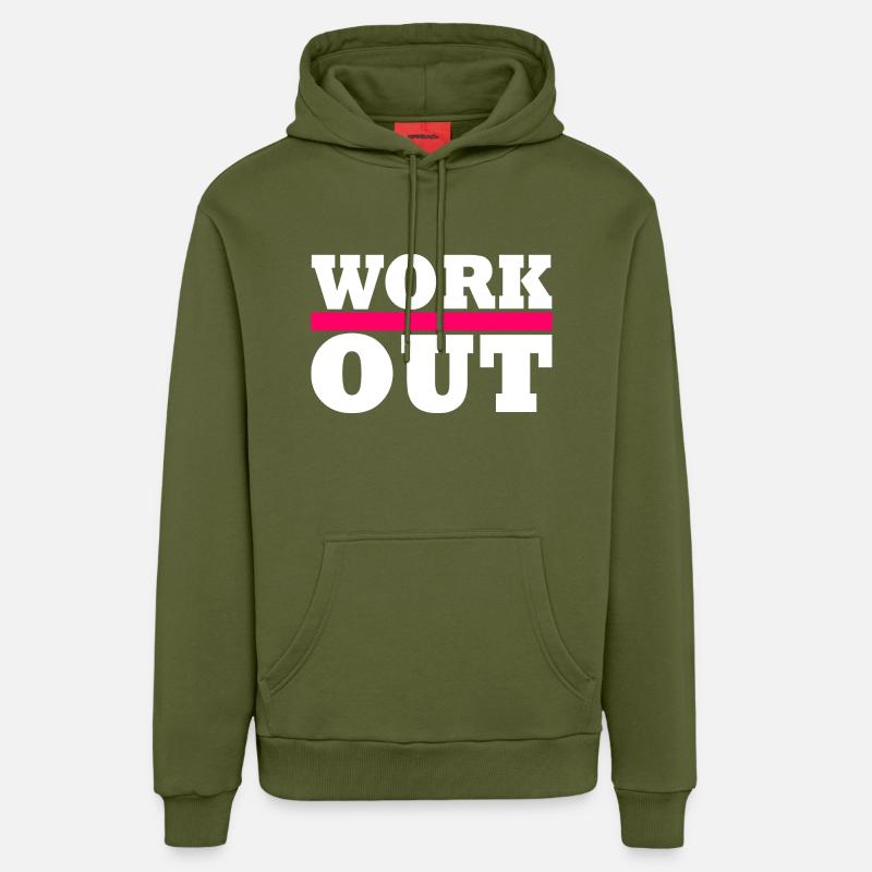Faire des exercices - Sweat à capuche bio décontracté fabriqué en UE - MOSS GREEN