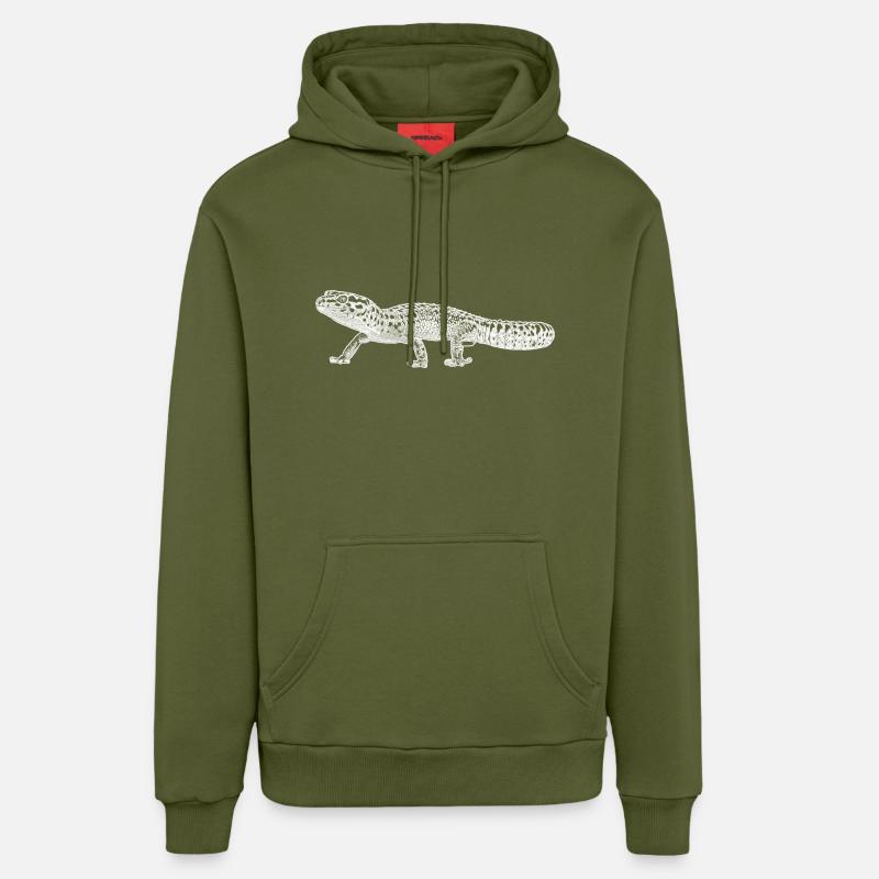 Leopardengecko - Organic Relaxed Hoodie Made in EU - MOSS GREEN
