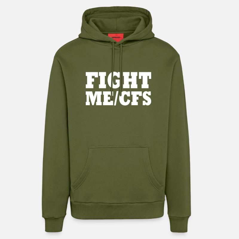 Me/cfs - fight me/cfs - Sweat à capuche bio décontracté fabriqué en UE - MOSS GREEN