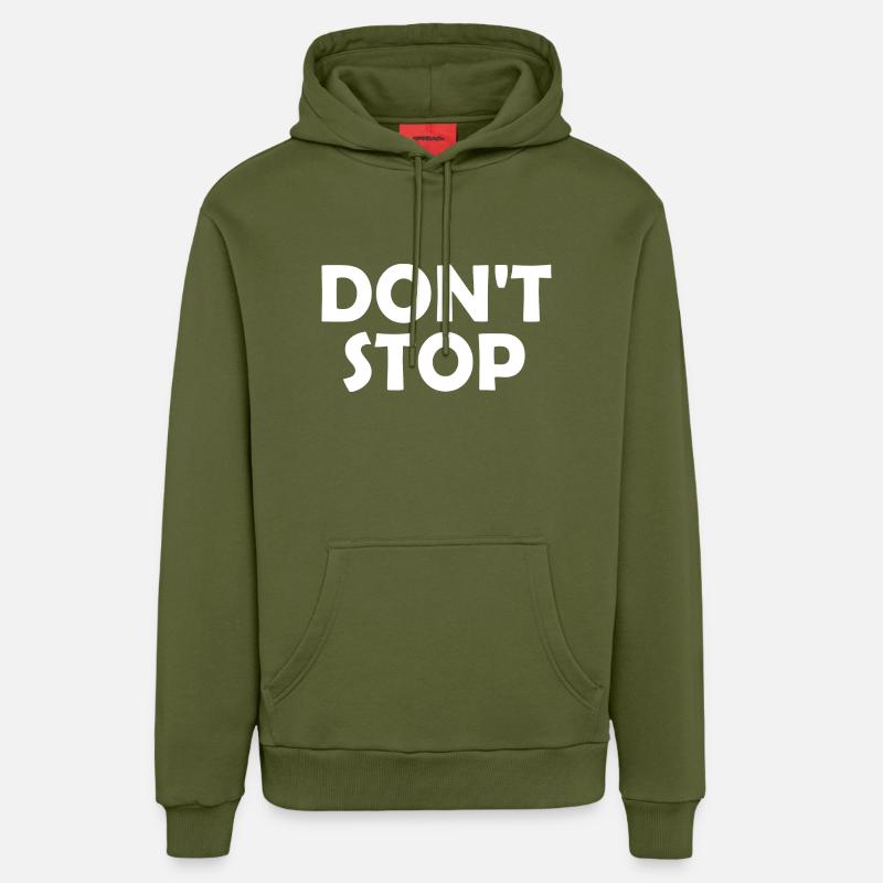 Dont stop - Sweat à capuche bio décontracté fabriqué en UE - MOSS GREEN