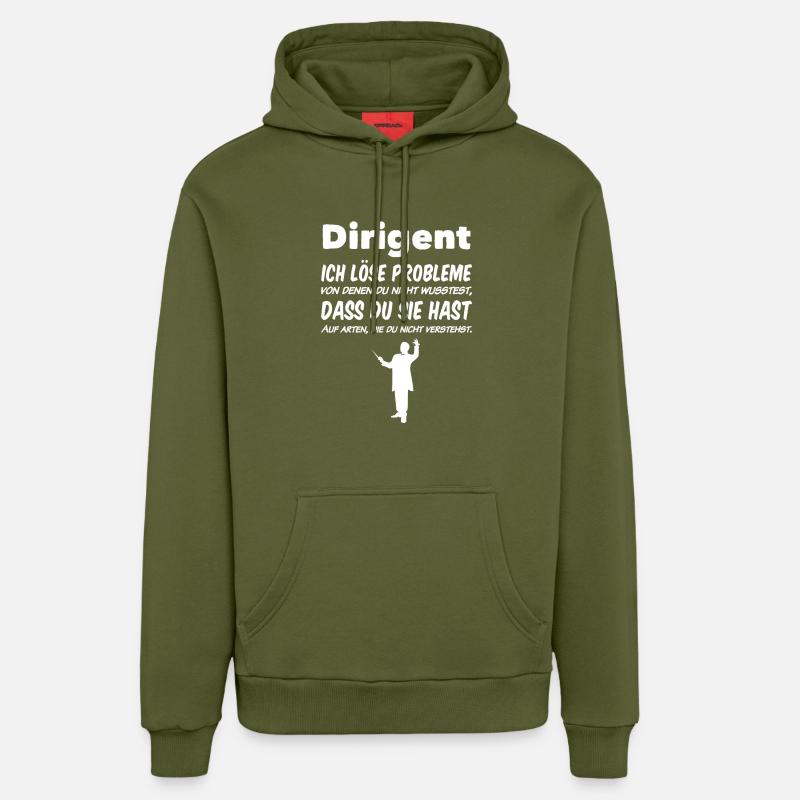 Dirigent Ich löse Problem - Organic Relaxed Hoodie Made in EU - MOSS GREEN