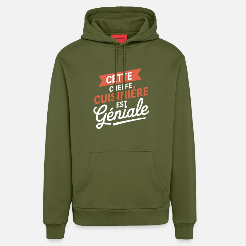 Awesome Chef - Kitchen Design - Organic Relaxed Hoodie Made in EU - MOSS GREEN
