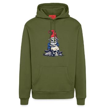 Zombie Gartenzwerg - Organic Relaxed Hoodie Made in EU - MOSS GREEN - Vorne