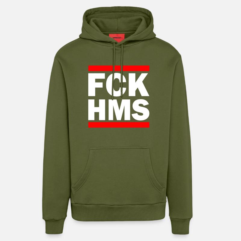 Fck hms - Sweat à capuche bio décontracté fabriqué en UE - MOSS GREEN