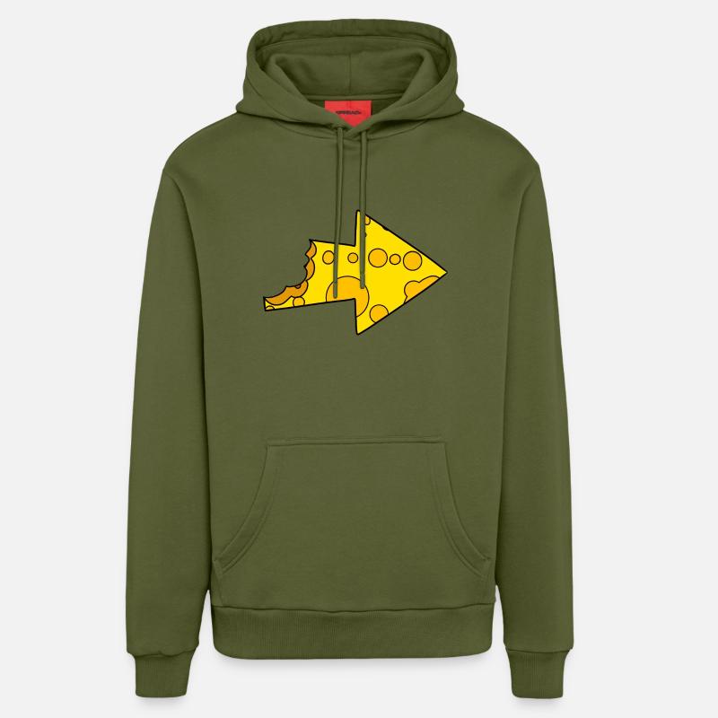 Flèche au fromage - Sweat à capuche bio décontracté fabriqué en UE - MOSS GREEN