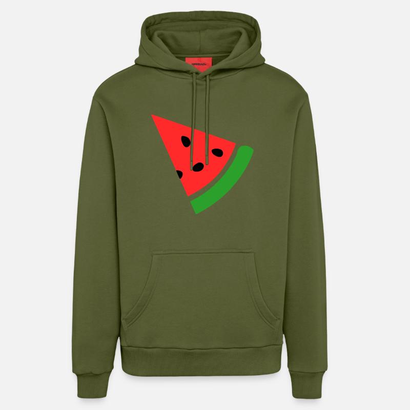 Melon pastèque - Sweat à capuche bio décontracté fabriqué en UE - MOSS GREEN