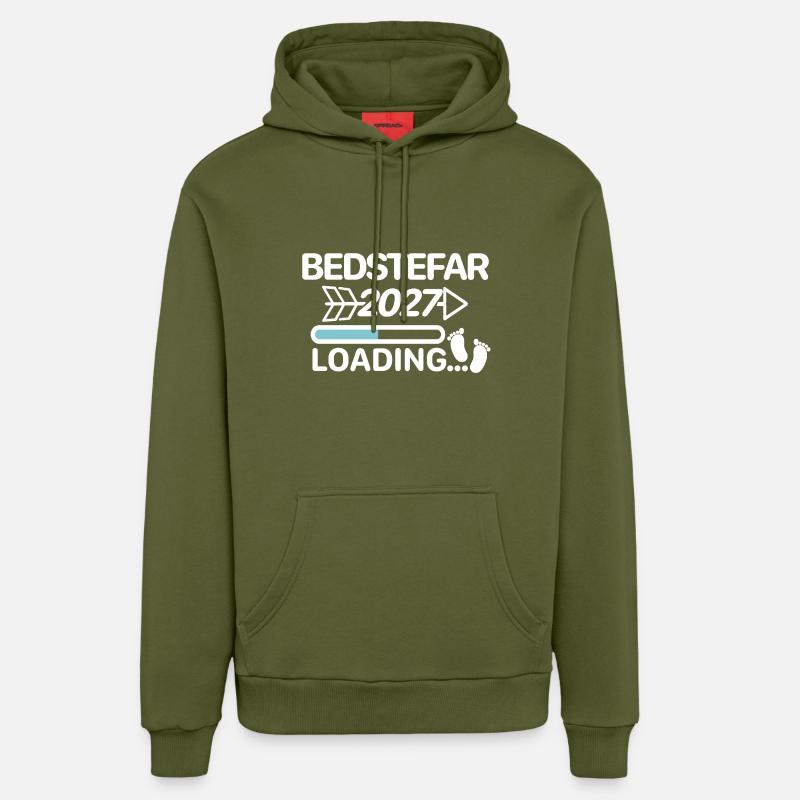 Papy 2027 Danois - Bedstefar 2027 - Sweat à capuche bio décontracté fabriqué en UE - MOSS GREEN