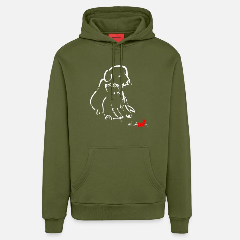 CHIENS ET CHATS - Sweat à capuche bio décontracté fabriqué en UE - MOSS GREEN