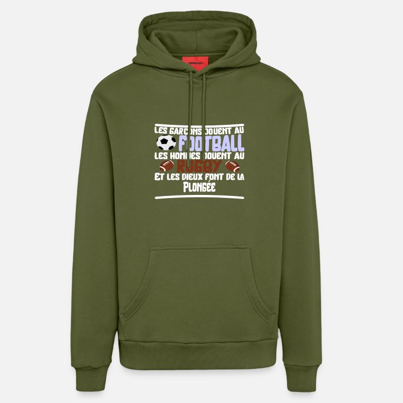 Les dieux Plongée cadeau - Sweat à capuche bio décontracté fabriqué en UE - MOSS GREEN