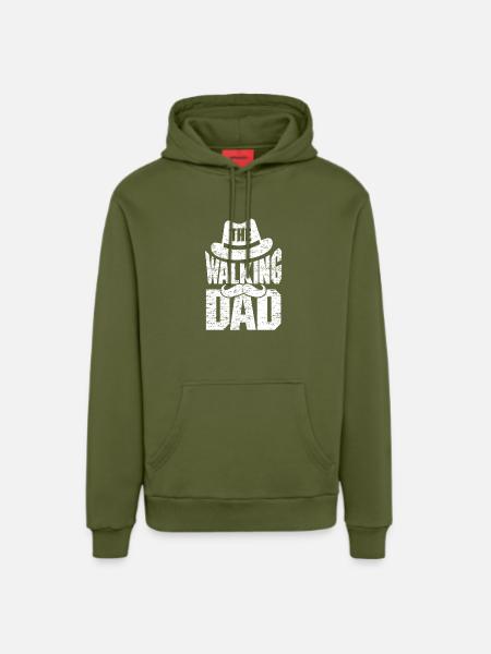The Walking Dad - Organic Relaxed Hoodie Made in EU - MOSS GREEN