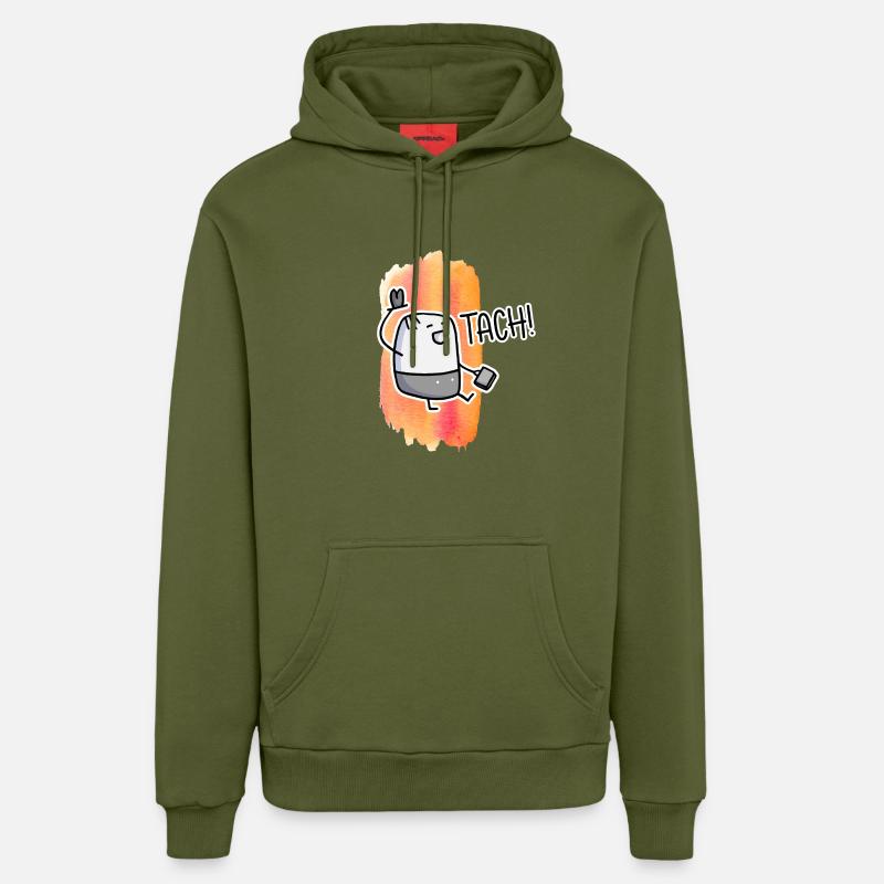 Tach! - Sweat à capuche bio décontracté fabriqué en UE - MOSS GREEN