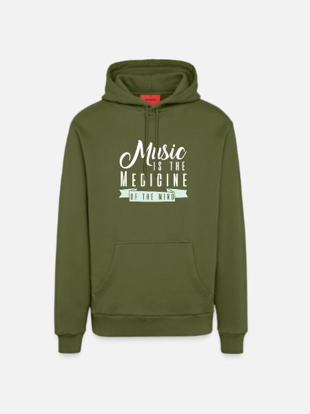 Gute Musik - Organic Relaxed Hoodie Made in EU - MOSS GREEN