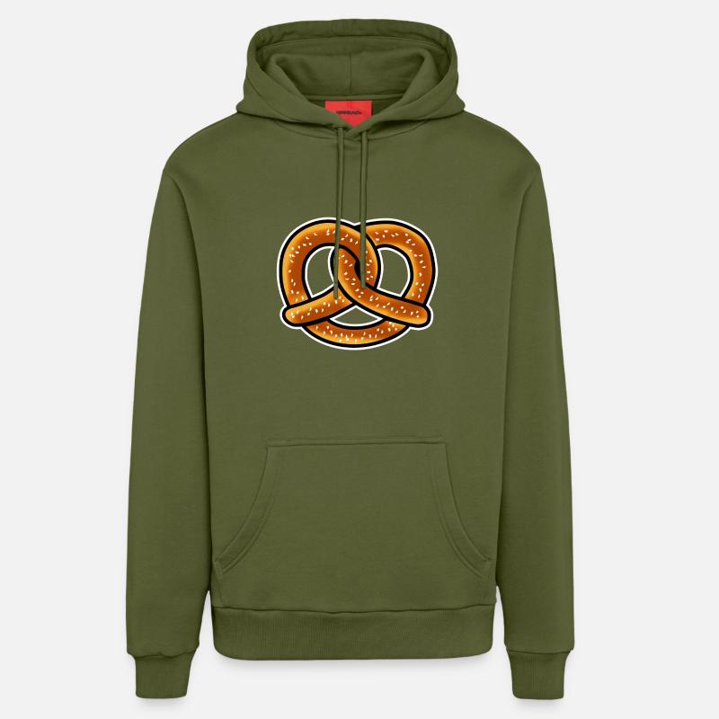 Bretzel Bavière - Sweat à capuche bio décontracté fabriqué en UE - MOSS GREEN