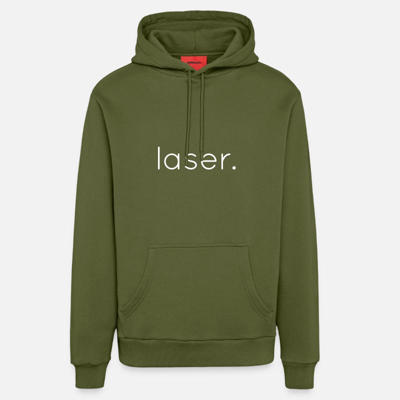 laser - Sweat à capuche bio décontracté fabriqué en UE - MOSS GREEN