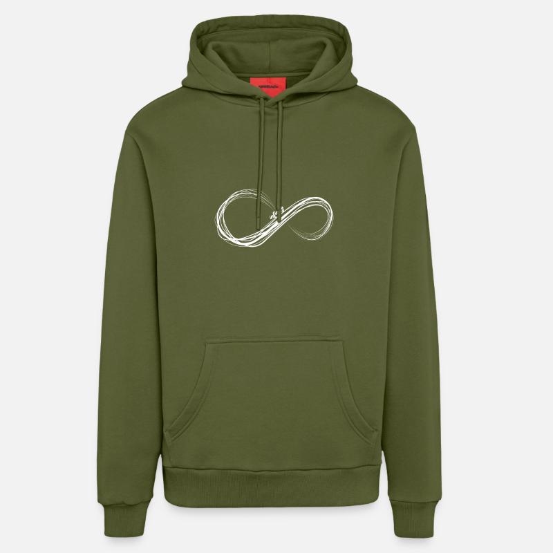 lignes à l'infini - Sweat à capuche bio décontracté fabriqué en UE - MOSS GREEN