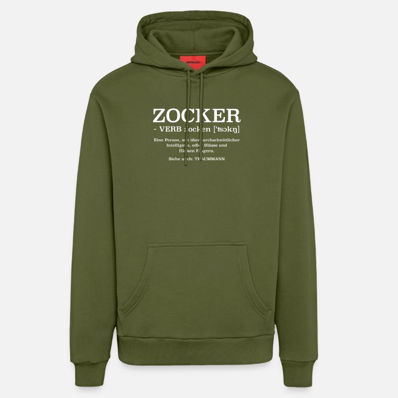 Zocker ein Traummann Definition - Organic Relaxed Hoodie Made in EU - MOSS GREEN