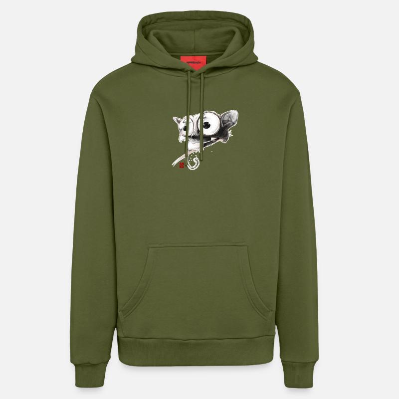 Sketchy Tarsier - Sweat à capuche bio décontracté fabriqué en UE - MOSS GREEN