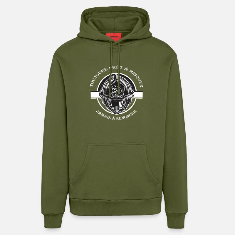 Sapeurs-pompiers 2 - Sweat à capuche bio décontracté fabriqué en UE - MOSS GREEN