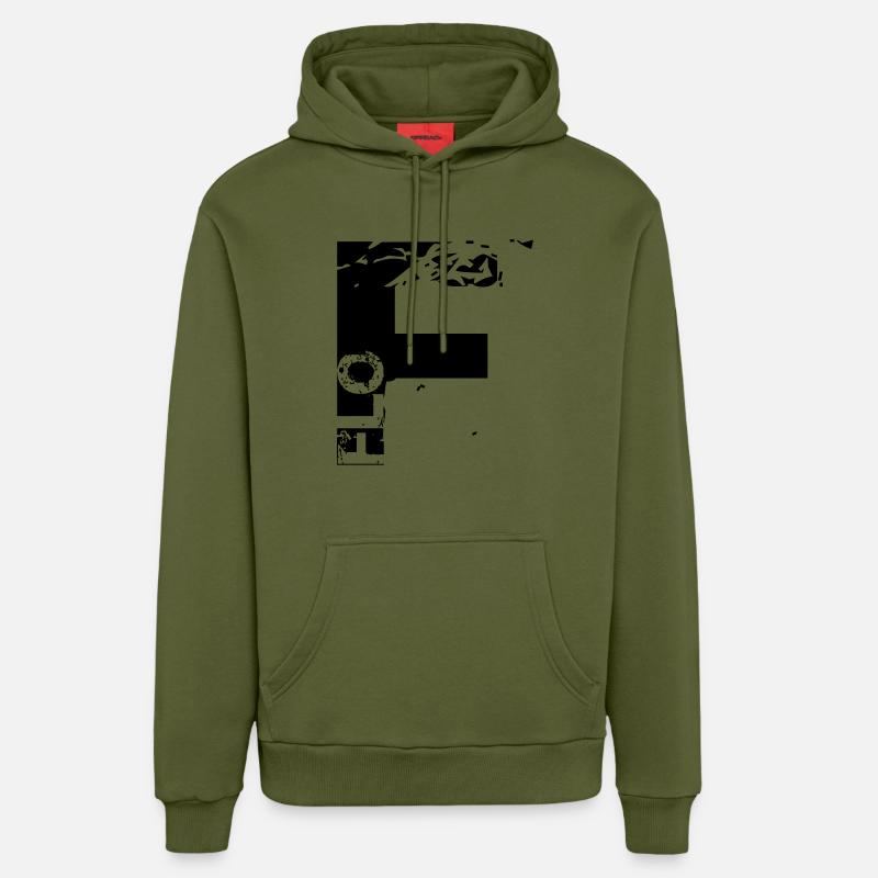 F comme Flo - Sweat à capuche bio décontracté fabriqué en UE - MOSS GREEN