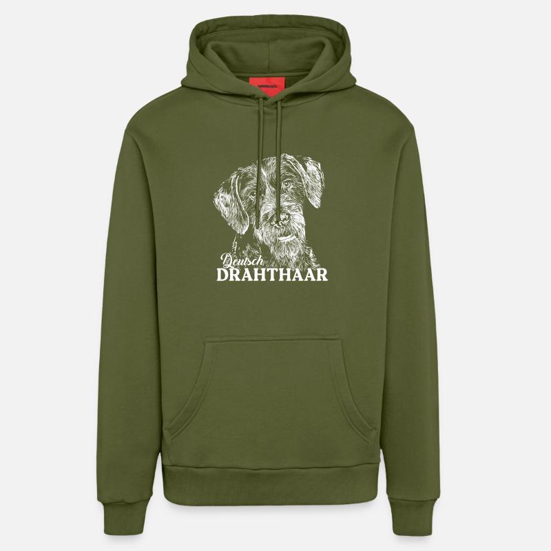 Allemand à poil dur - Sweat à capuche bio décontracté fabriqué en UE - MOSS GREEN