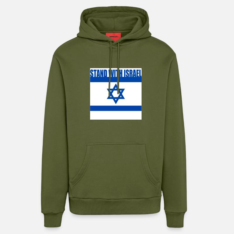Stand with israel - Sweat à capuche bio décontracté fabriqué en UE - MOSS GREEN