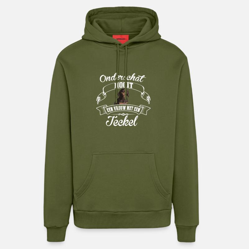 teckel - Sweat à capuche bio décontracté fabriqué en UE - MOSS GREEN