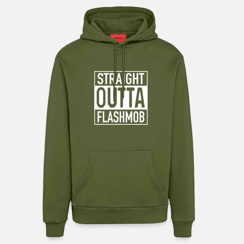 Flash mob OUTTA direct - Sweat à capuche bio décontracté fabriqué en UE - MOSS GREEN