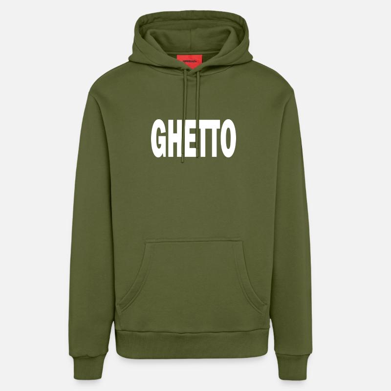 ghetto - Sweat à capuche bio décontracté fabriqué en UE - MOSS GREEN