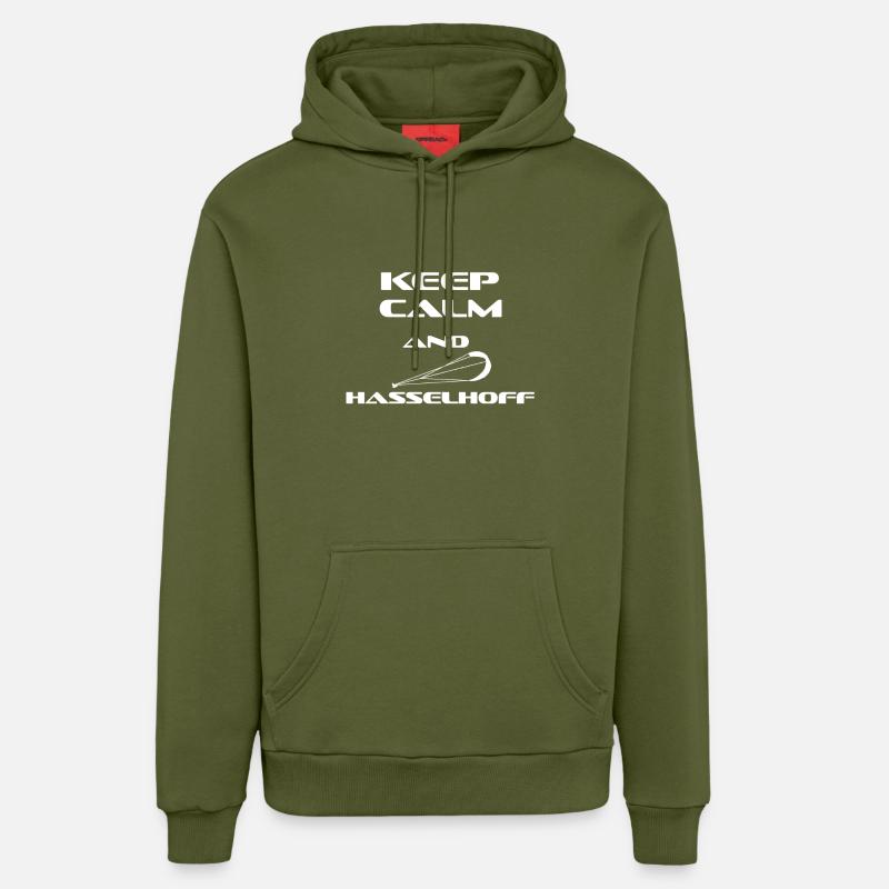 KITESURFING ET Sereins HASSELHOFF - Sweat à capuche bio décontracté fabriqué en UE - MOSS GREEN
