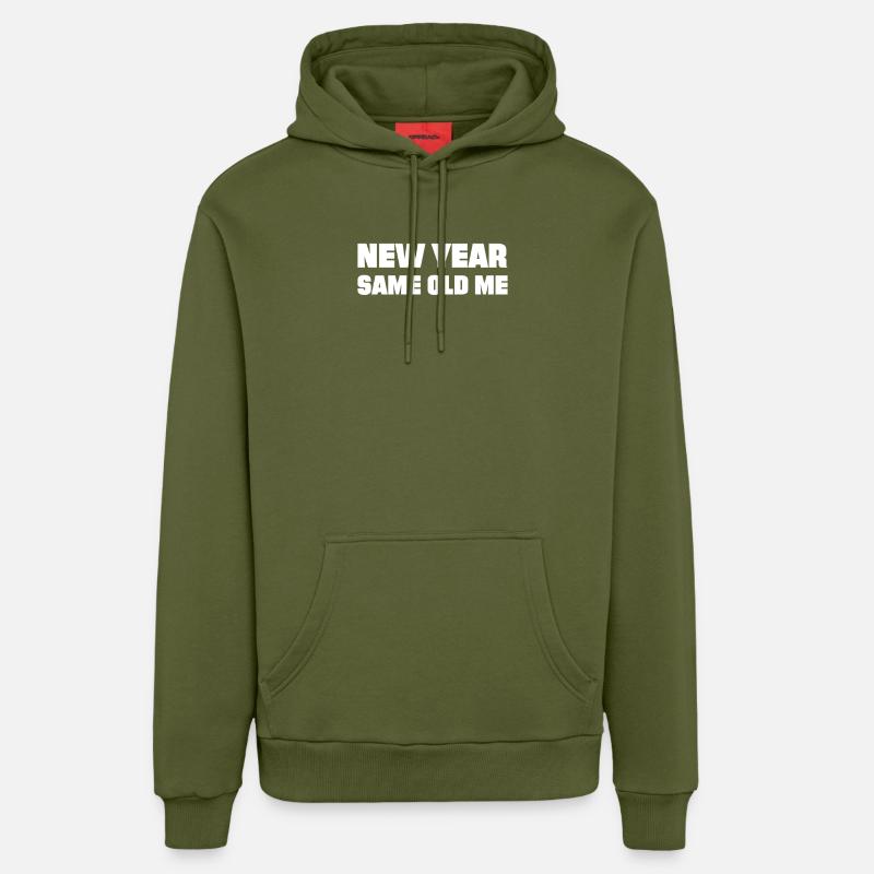 Nouvel An Même Moi - Sweat à capuche bio décontracté fabriqué en UE - MOSS GREEN