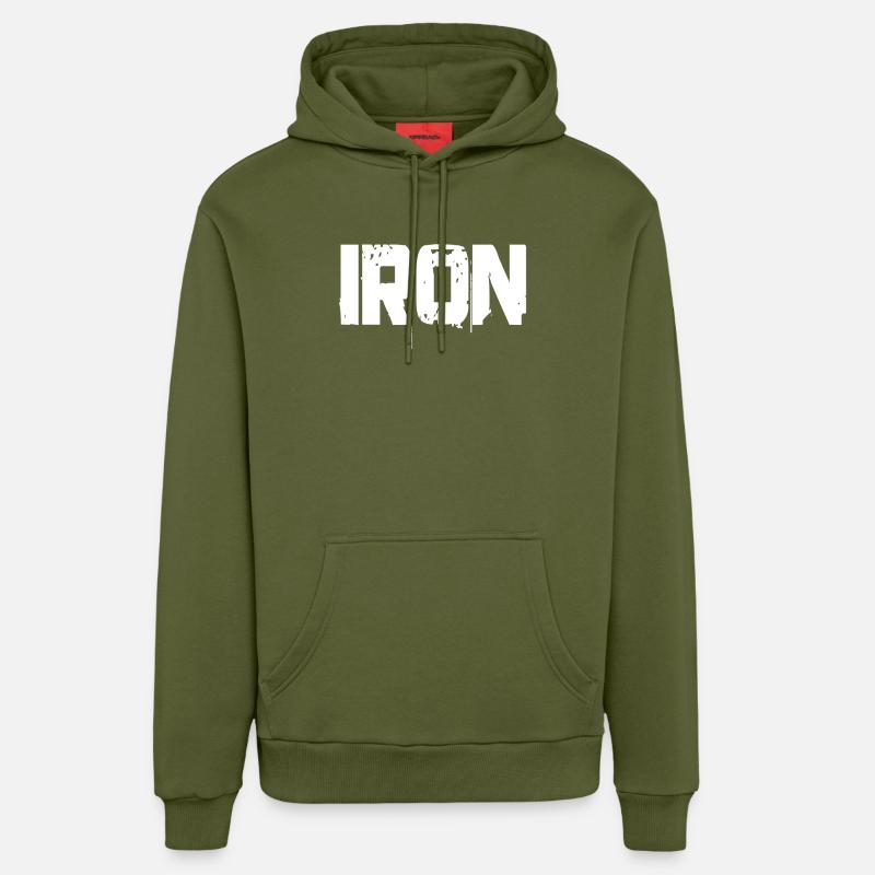 shirt de fer - Sweat à capuche bio décontracté fabriqué en UE - MOSS GREEN