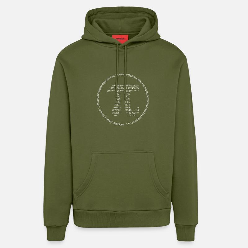 Pi - Pi Day - Blanc - Sweat à capuche bio décontracté fabriqué en UE - MOSS GREEN