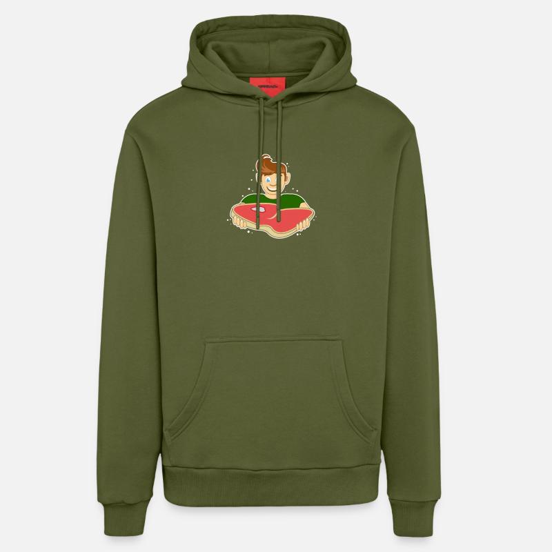 Porte-steak - Sweat à capuche bio décontracté fabriqué en UE - MOSS GREEN