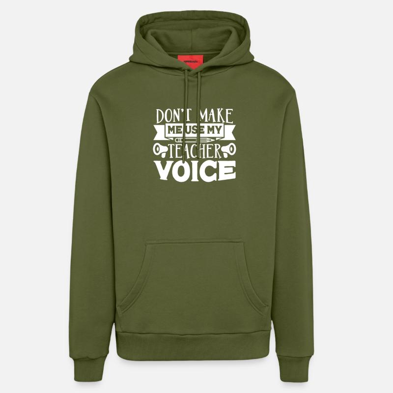 professeur - Sweat à capuche bio décontracté fabriqué en UE - MOSS GREEN