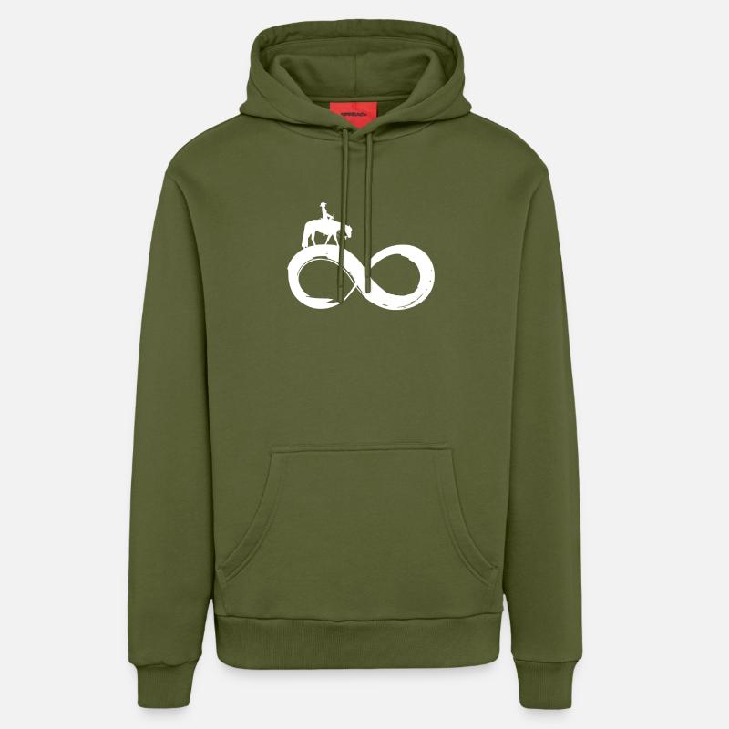 Infinity Pleasure Western Équitation - Sweat à capuche bio décontracté fabriqué en UE - MOSS GREEN