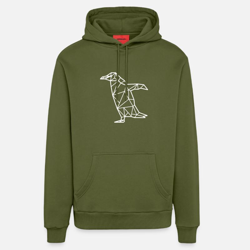 Polygone de pingouin - Sweat à capuche bio décontracté fabriqué en UE - MOSS GREEN