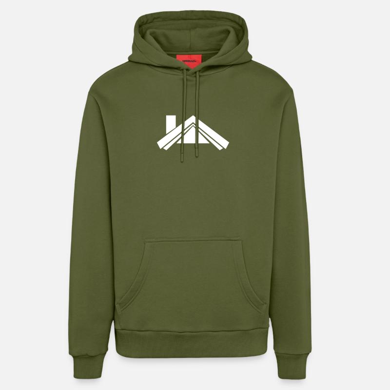 Maison toit blanc - Sweat à capuche bio décontracté fabriqué en UE - MOSS GREEN